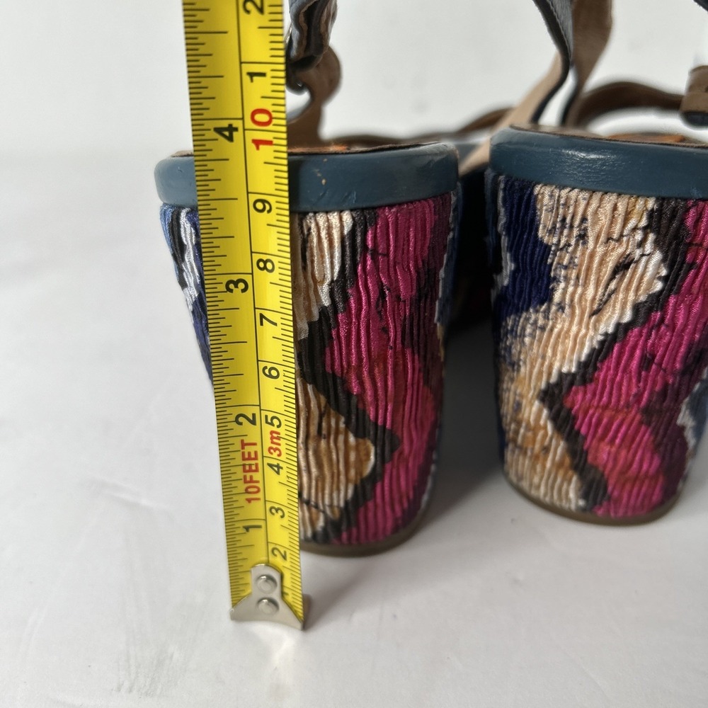 Miz Mooz Women's Blue Leather Multicolor Platform Sandals Sz EU 41 US 8-8 1/2 - Picture 6 of 15